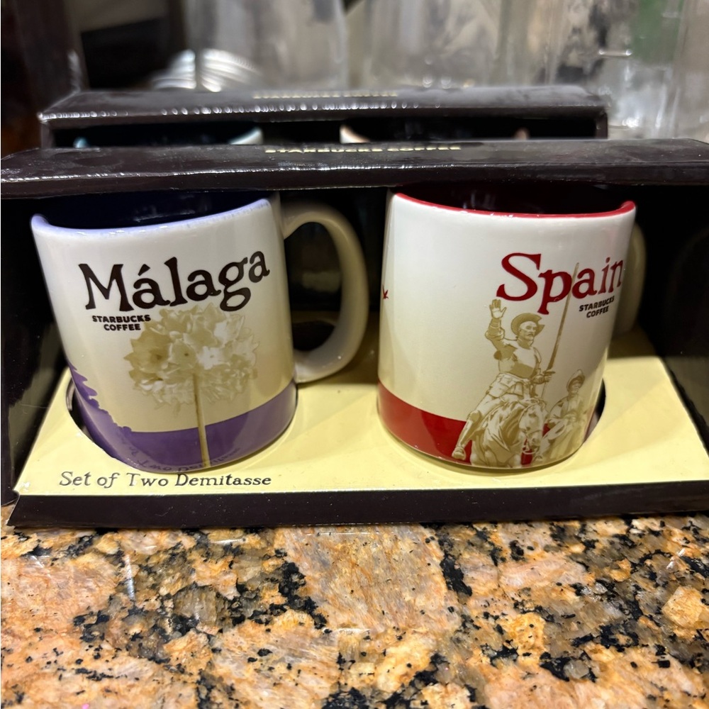 Starbucks Málaga & Spain Demitasse Set - Purple & Red Accents